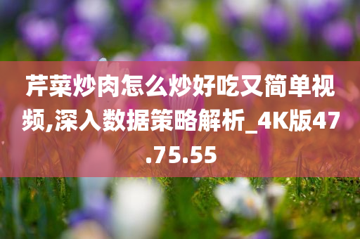 芹菜炒肉怎么炒好吃又简单视频,深入数据策略解析_4K版47.75.55