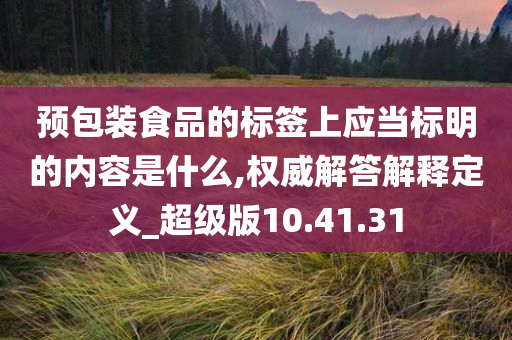 预包装食品的标签上应当标明的内容是什么,权威解答解释定义_超级版10.41.31