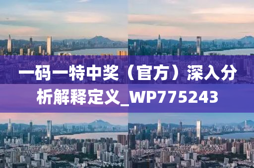 一码一特中奖（官方）深入分析解释定义_WP775243