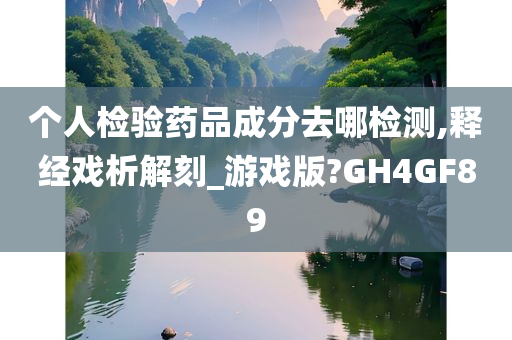 个人检验药品成分去哪检测,释经戏析解刻_游戏版?GH4GF89