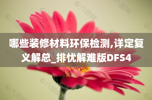 哪些装修材料环保检测,详定复义解总_排忧解难版DFS4