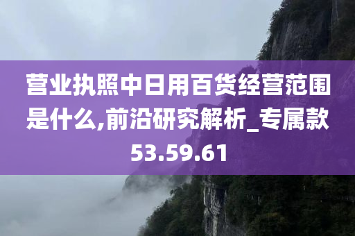 营业执照中日用百货经营范围是什么,前沿研究解析_专属款53.59.61