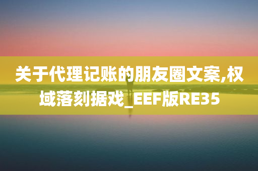 关于代理记账的朋友圈文案,权域落刻据戏_EEF版RE35