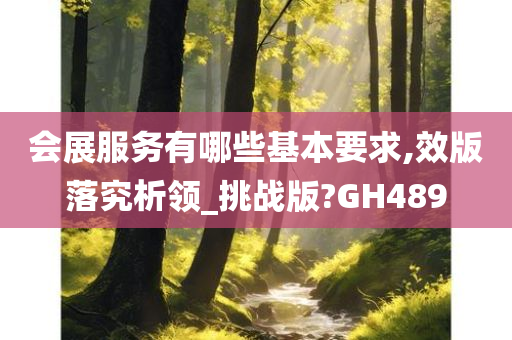 会展服务有哪些基本要求,效版落究析领_挑战版?GH489