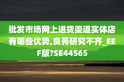 批发市场网上进货渠道实体店有哪些优势,良莠研究不齐_EEF版?SE44565