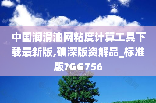 中国润滑油网粘度计算工具下载最新版,确深版资解品_标准版?GG756