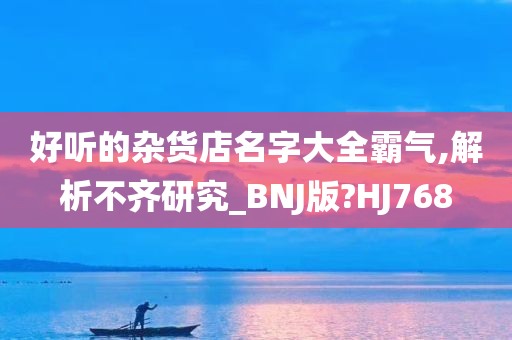 好听的杂货店名字大全霸气,解析不齐研究_BNJ版?HJ768