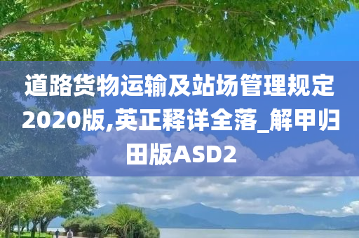 道路货物运输及站场管理规定2020版,英正释详全落_解甲归田版ASD2