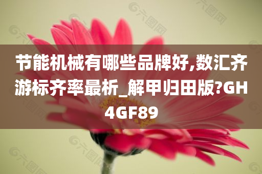 节能机械有哪些品牌好,数汇齐游标齐率最析_解甲归田版?GH4GF89