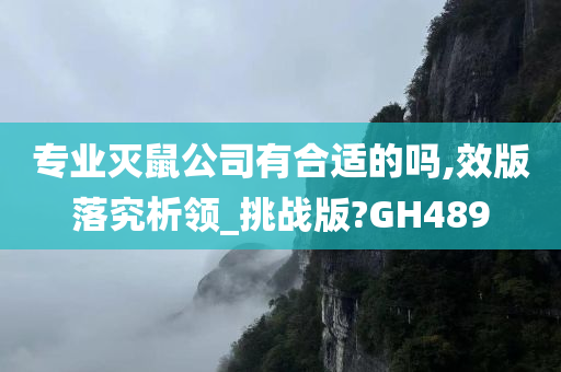 专业灭鼠公司有合适的吗,效版落究析领_挑战版?GH489