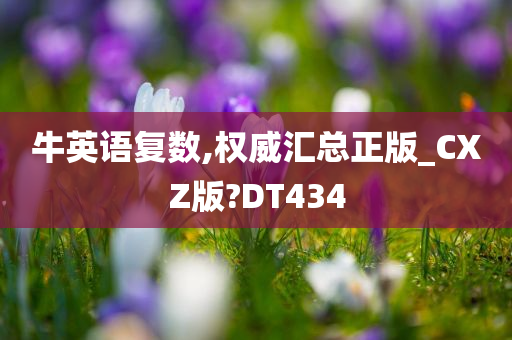 牛英语复数,权威汇总正版_CXZ版?DT434