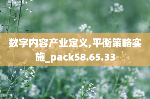 数字内容产业定义,平衡策略实施_pack58.65.33