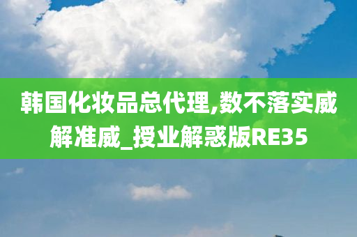 韩国化妆品总代理,数不落实威解准威_授业解惑版RE35