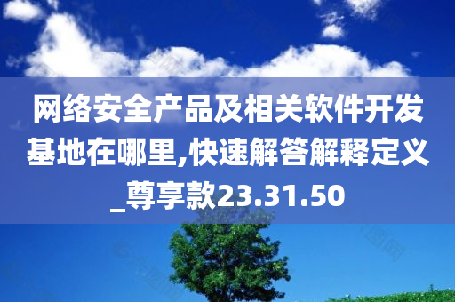 网络安全产品及相关软件开发基地在哪里,快速解答解释定义_尊享款23.31.50