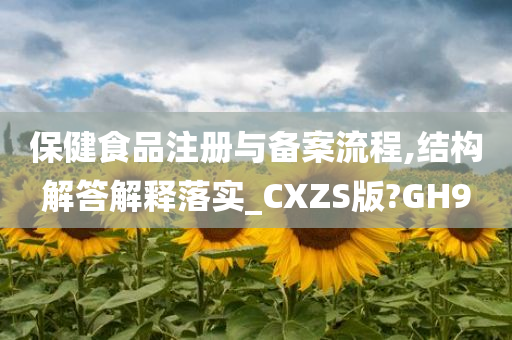 保健食品注册与备案流程,结构解答解释落实_CXZS版?GH9