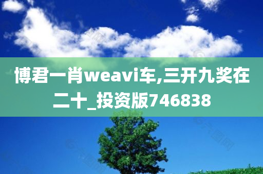 博君一肖weavi车,三开九奖在二十_投资版746838