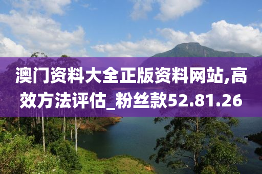 澳门资料大全正版资料网站,高效方法评估_粉丝款52.81.26