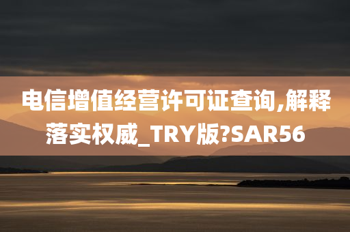 电信增值经营许可证查询,解释落实权威_TRY版?SAR56