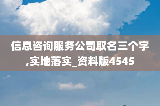 信息咨询服务公司取名三个字,实地落实_资料版4545