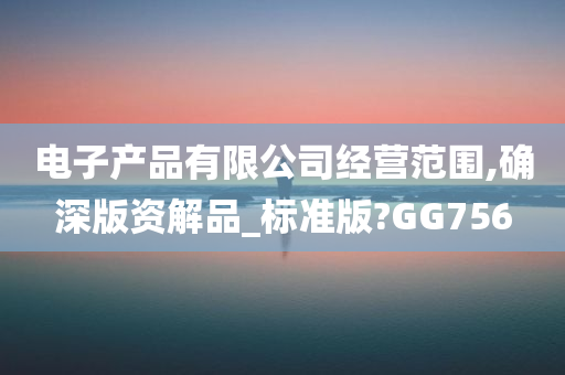 电子产品有限公司经营范围,确深版资解品_标准版?GG756