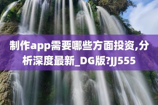 制作app需要哪些方面投资,分析深度最新_DG版?JJ555