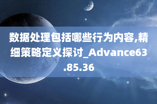 数据处理包括哪些行为内容,精细策略定义探讨_Advance63.85.36