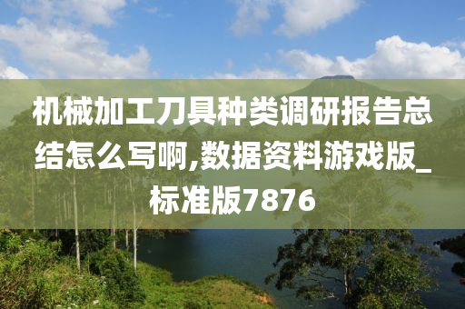 机械加工刀具种类调研报告总结怎么写啊,数据资料游戏版_标准版7876