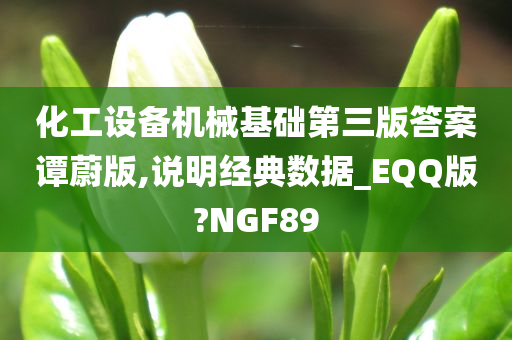 化工设备机械基础第三版答案谭蔚版,说明经典数据_EQQ版?NGF89