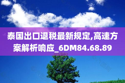 泰国出口退税最新规定,高速方案解析响应_6DM84.68.89