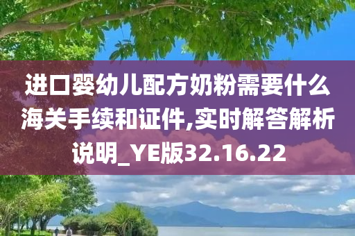 进口婴幼儿配方奶粉需要什么海关手续和证件,实时解答解析说明_YE版32.16.22