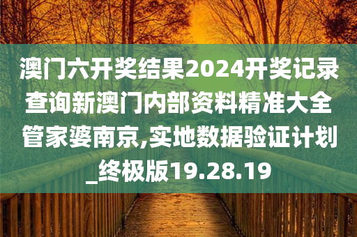 澳门六开奖结果2024开奖记录查询新澳门内部资料精准大全管家婆南京,实地数据验证计划_终极版19.28.19