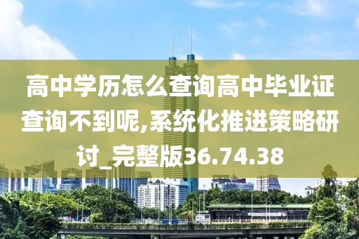 高中学历怎么查询高中毕业证查询不到呢,系统化推进策略研讨_完整版36.74.38