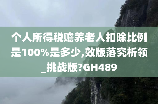 个人所得税赡养老人扣除比例是100%是多少,效版落究析领_挑战版?GH489