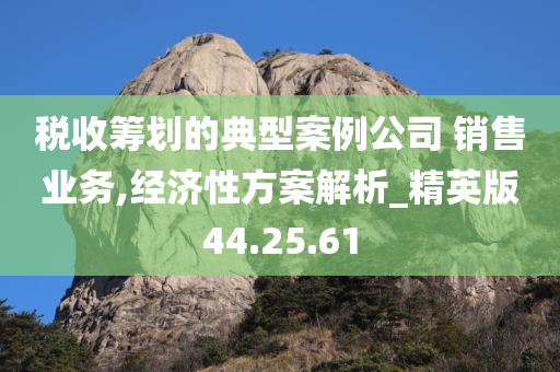 税收筹划的典型案例公司 销售业务,经济性方案解析_精英版44.25.61