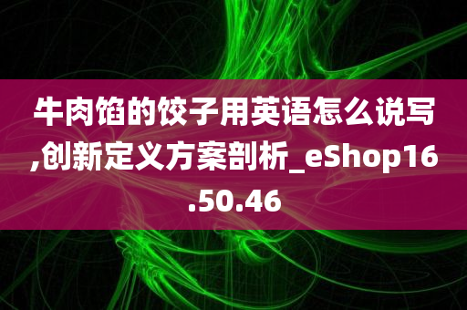 牛肉馅的饺子用英语怎么说写,创新定义方案剖析_eShop16.50.46