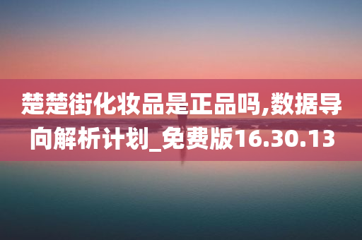 楚楚街化妆品是正品吗,数据导向解析计划_免费版16.30.13