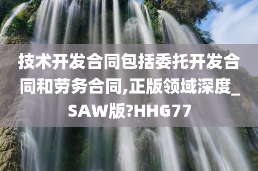 技术开发合同包括委托开发合同和劳务合同,正版领域深度_SAW版?HHG77