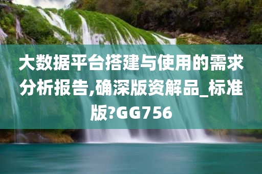 大数据平台搭建与使用的需求分析报告,确深版资解品_标准版?GG756