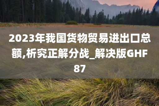 2023年我国货物贸易进出口总额,析究正解分战_解决版GHF87