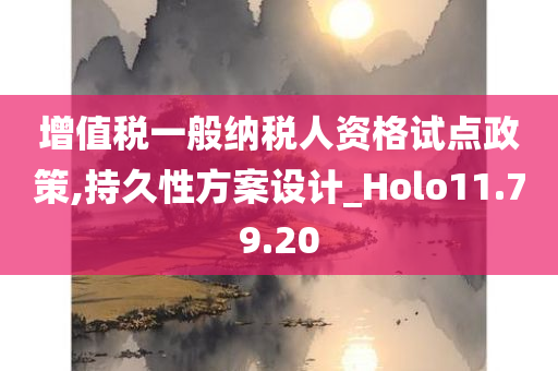 增值税一般纳税人资格试点政策,持久性方案设计_Holo11.79.20