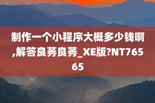 制作一个小程序大概多少钱啊,解答良莠良莠_XE版?NT76565