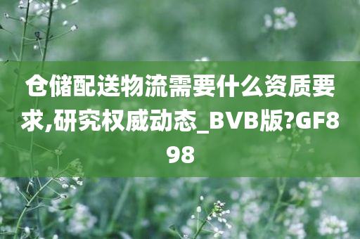 仓储配送物流需要什么资质要求,研究权威动态_BVB版?GF898