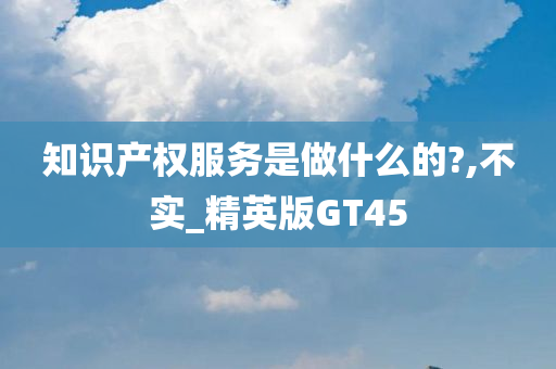 知识产权服务是做什么的?,不实_精英版GT45