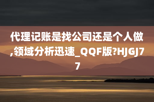 代理记账是找公司还是个人做,领域分析迅速_QQF版?HJGJ77