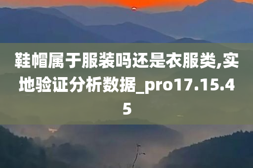 鞋帽属于服装吗还是衣服类,实地验证分析数据_pro17.15.45