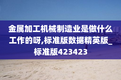 金属加工机械制造业是做什么工作的呀,标准版数据精英版_标准版423423