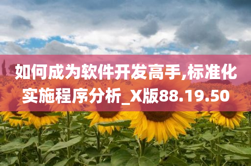 如何成为软件开发高手,标准化实施程序分析_X版88.19.50