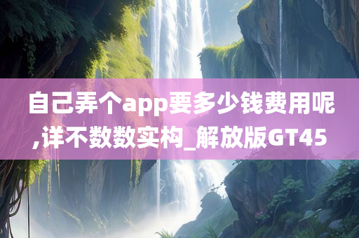 自己弄个app要多少钱费用呢,详不数数实构_解放版GT45