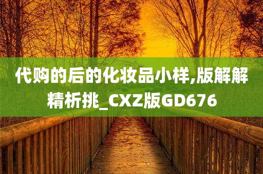 代购的后的化妆品小样,版解解精析挑_CXZ版GD676