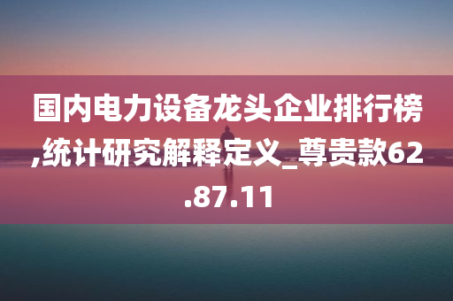 国内电力设备龙头企业排行榜,统计研究解释定义_尊贵款62.87.11